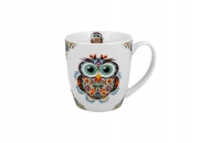 Kubek Duo Sowa Etno porcelana 460 ml