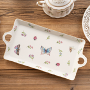 Półmisek prostokątny Talerz do ciasta 30 x 15 cm LEDA IVORY