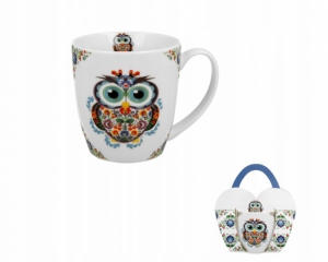 Kubek Duo Sowa Etno porcelana 460 ml