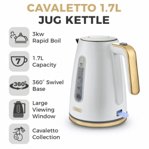 Czajnik Cavaletto Jug 1,7L Optic White/ Champagne Accents