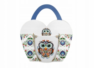 Kubek Duo Sowa Etno porcelana 460 ml
