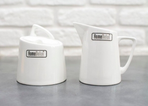 Cukiernica z pokrywką + mlecznik porcelana HomeDelux Quatre HD12068