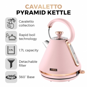 Czajnik Cavaletto Pyramid 1,7L Pink/Rose Gold