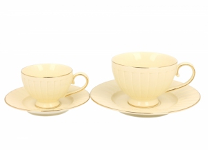 ECRU Filiżanki espresso ze spodkami 120 ml komplet 2 szt. NINA