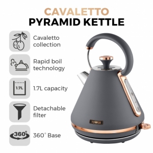 Czajnik Cavaletto Pyramid 1,7l Grey/Rose Gold