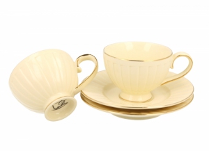 ECRU Filiżanki espresso ze spodkami 120 ml komplet 2 szt. NINA