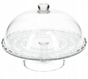 Patera szklana z kloszem 29 cm